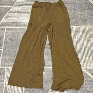 Free People Beach Chic Olive Green Trousers